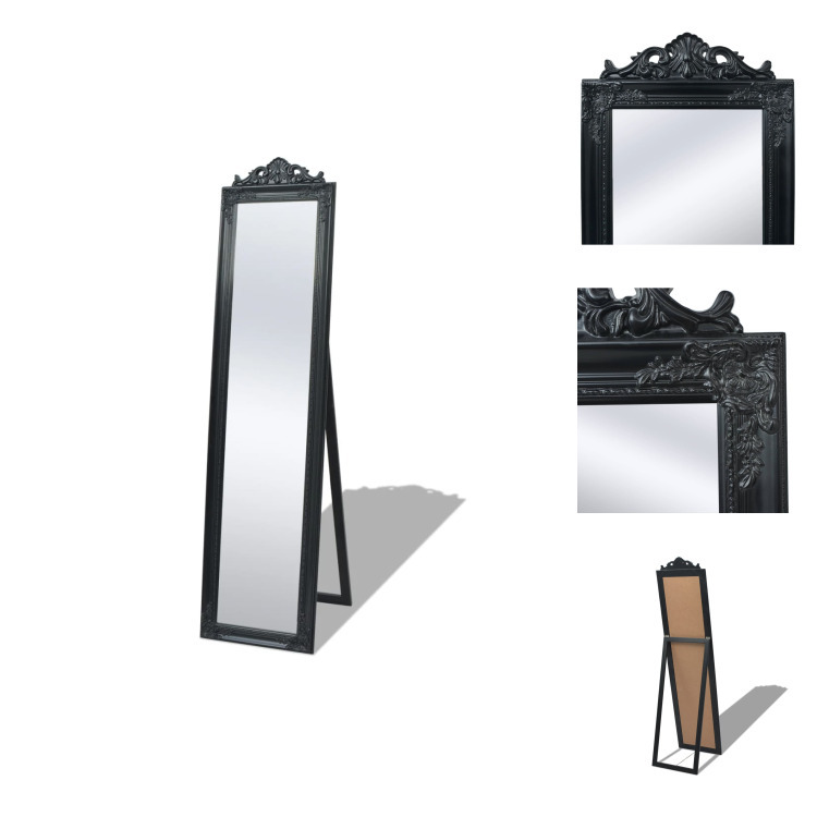 vidaXL Lustro stojące w stylu barokowym 160x40 cm czarne - Lustro