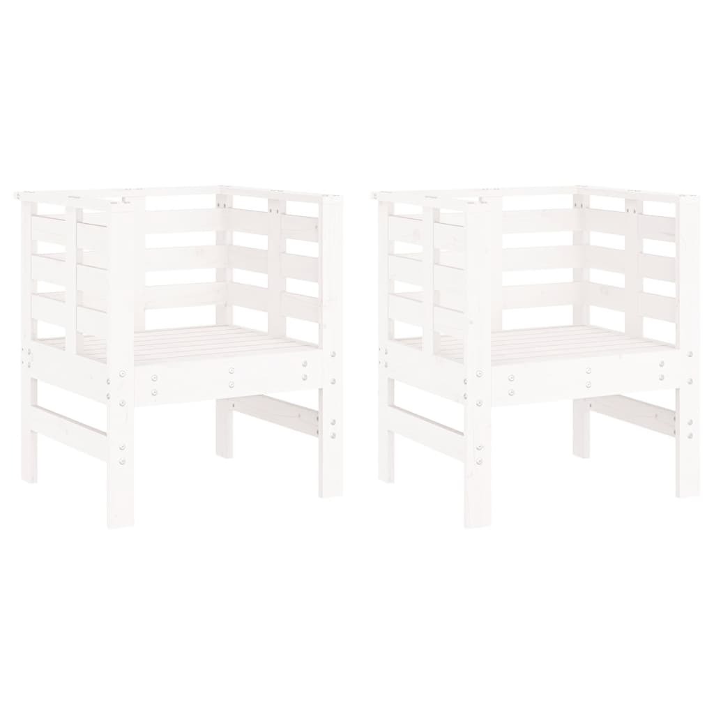 vidaXL Krzesła ogrodowe 2 szt. Białe 61,5x53x71 cm lite drewno sosnowe