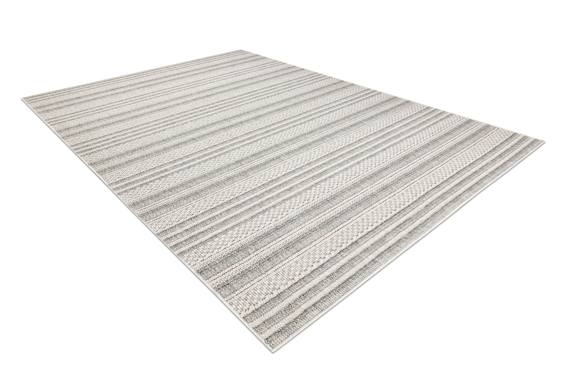 Dywan JERSEY 19233 szary - Linie, pętelkowy, strukturalny BOHO beżowy 60x100 cm