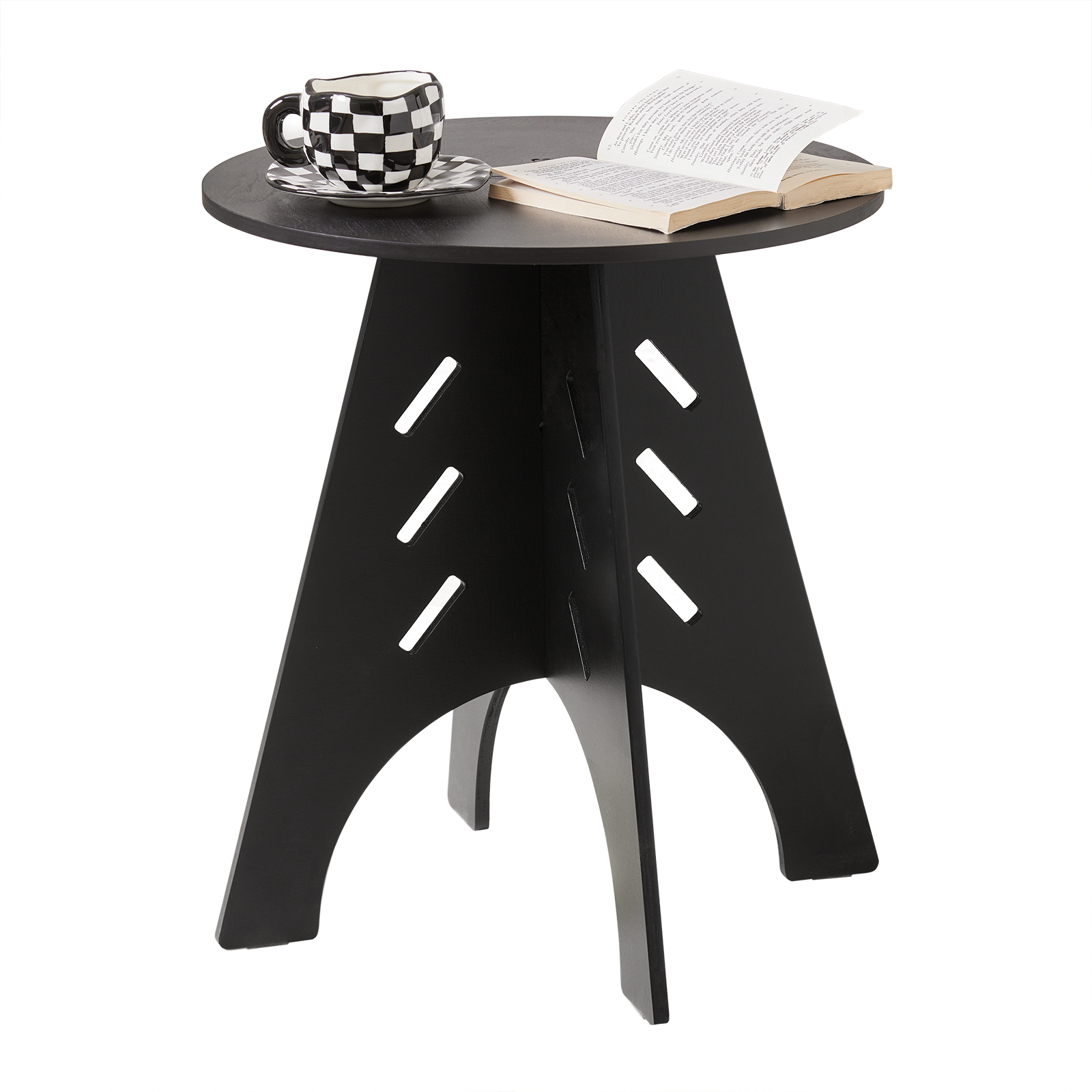 SoBuy HFBT01-SCH Stolik boczny z połączeniami czopowymi Stolik kawowy Szafka nocna Stolik nocny Sofa H55 x Ø46.5cm