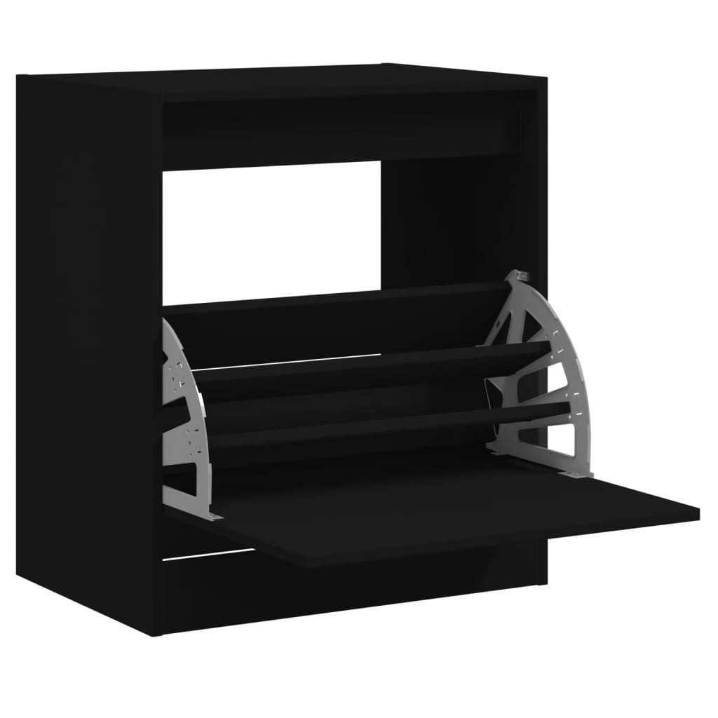 vidaXL Szafka na buty czarna 60x42x69 cm materiał drewnopochodny