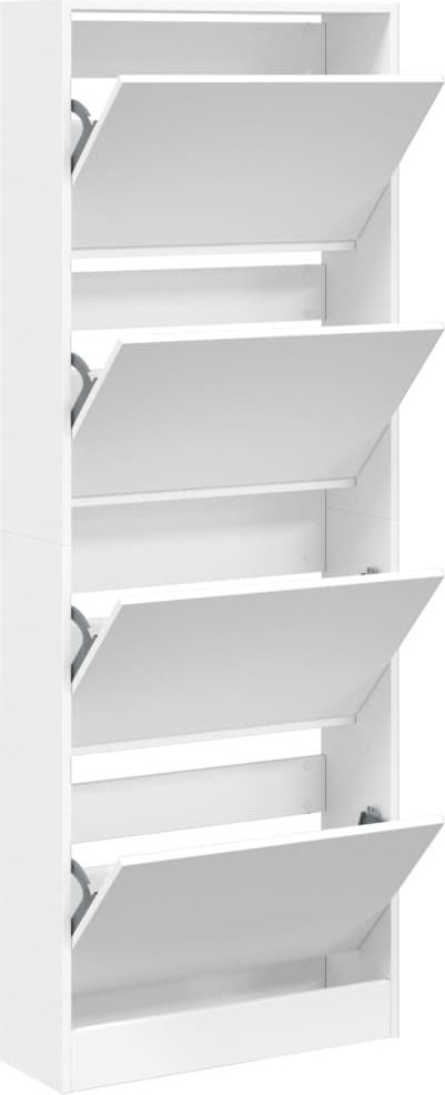 vidaXL Szafka na buty biała 60x21x163,5 cm materiał drewnopochodny