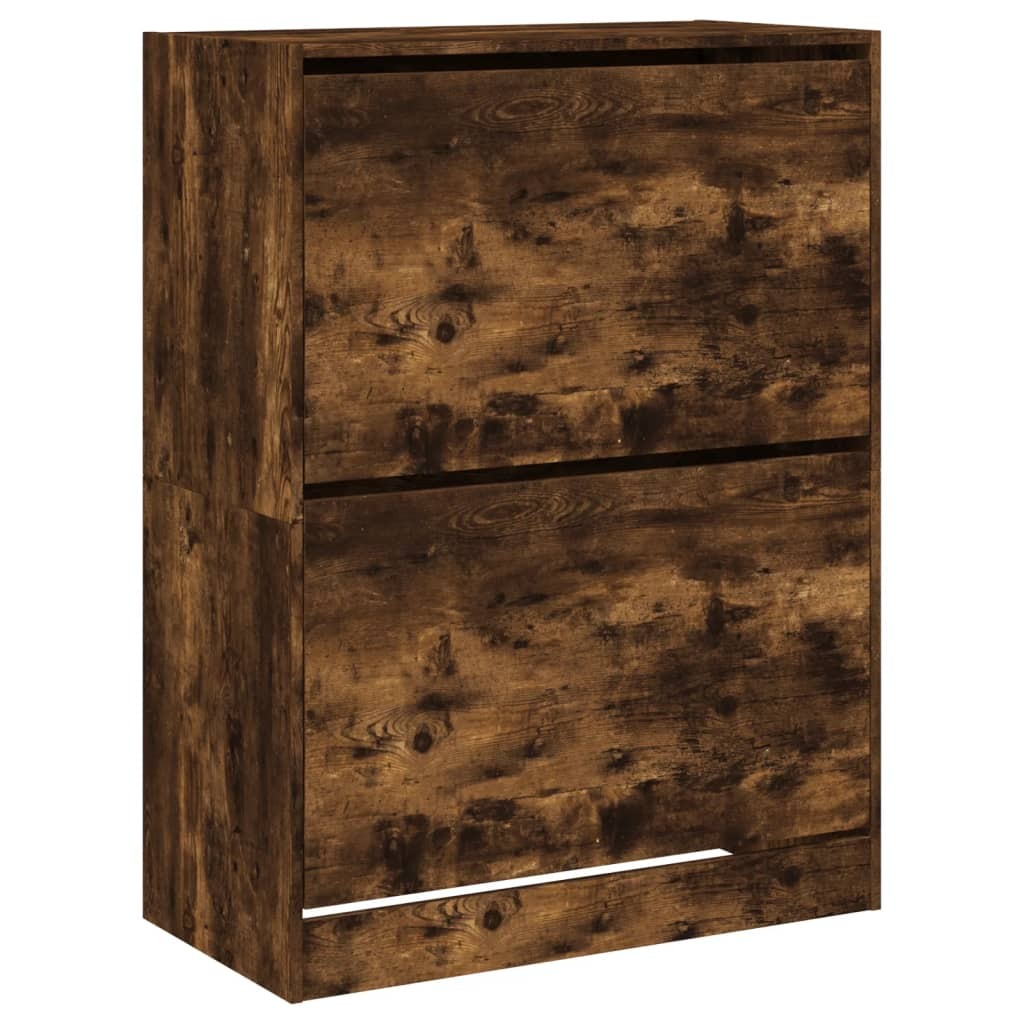 vidaXL Szafka na buty z 2 klapami dąb wędzony 80x42x108 cm