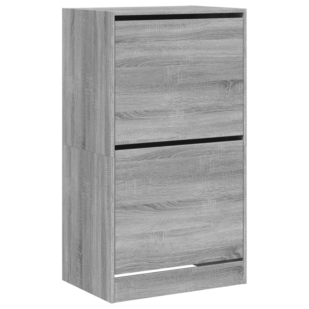 vidaXL Szafka na buty z 2 klapami Szara Sonoma 60x42x108 cm
