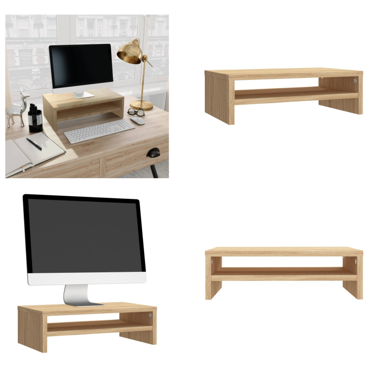 vidaXL Podstawa pod monitor dąb sonoma 42x24x13 cm materiał drewnopochodny - Podstawa pod monitor - Podstawa pod monitor - Podstawa pod telewizor - Stolik pod telewizor