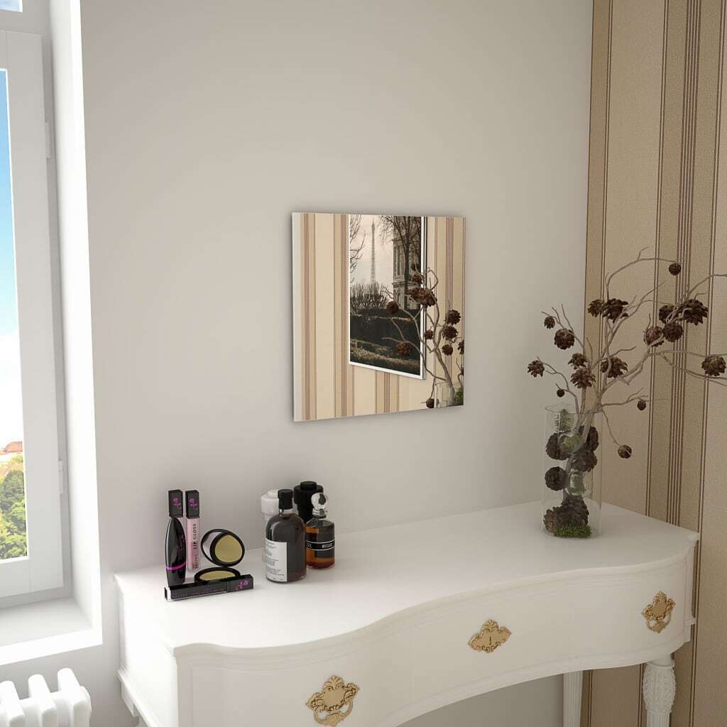 vidaXL Lustro ścienne 40 x 40 cm Kwadratowe szkło - Lustro ścienne - Lustro do sypialni - Lustro dekoracyjne - Lustro dekoracyjne