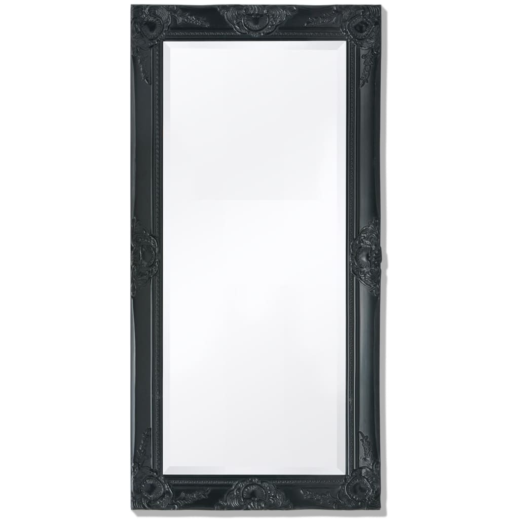 vidaXL Lustro ścienne w stylu barokowym 100x50 cm czarne - Lustro ścienne - Lustro ścienne - Lustro wiszące - Lustro wiszące