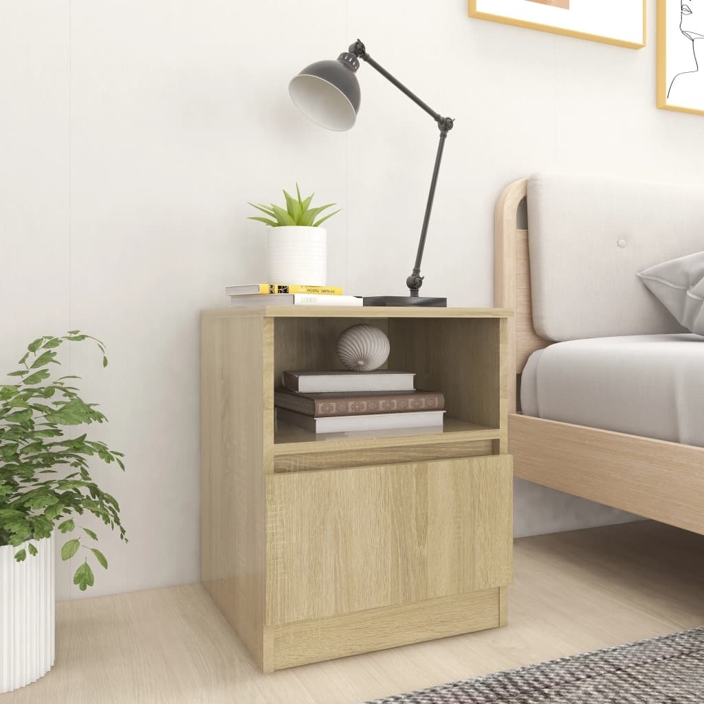 vidaXL Szafka nocna dąb sonoma 40x40x50 cm materiał drewnopochodny - Szafka nocna - Szafki nocne - Szafka boczna - Szafki boczne
