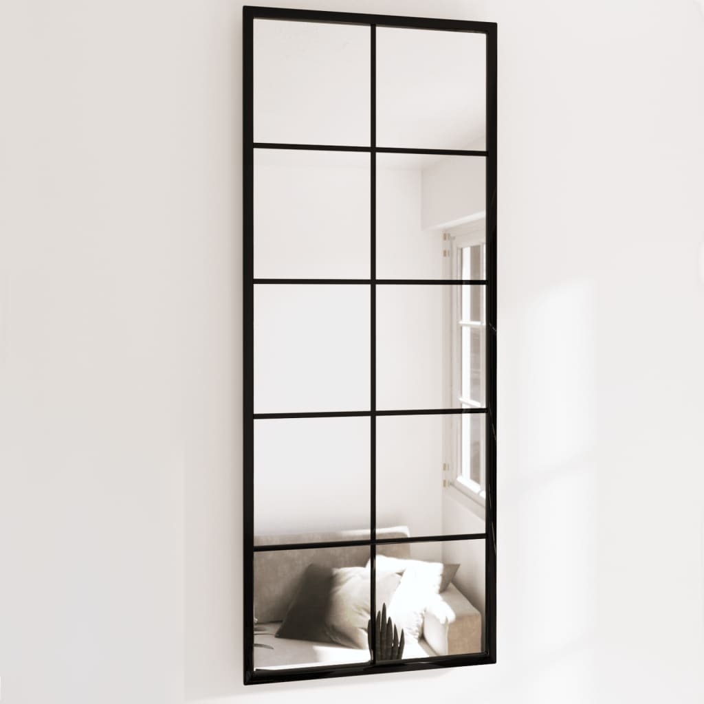 vidaXL Lustro ścienne 2 szt. czarne 100x40 cm metalowe - Lustro ścienne - Lustro - Lustro do przedpokoju - Lustro kwadratowe