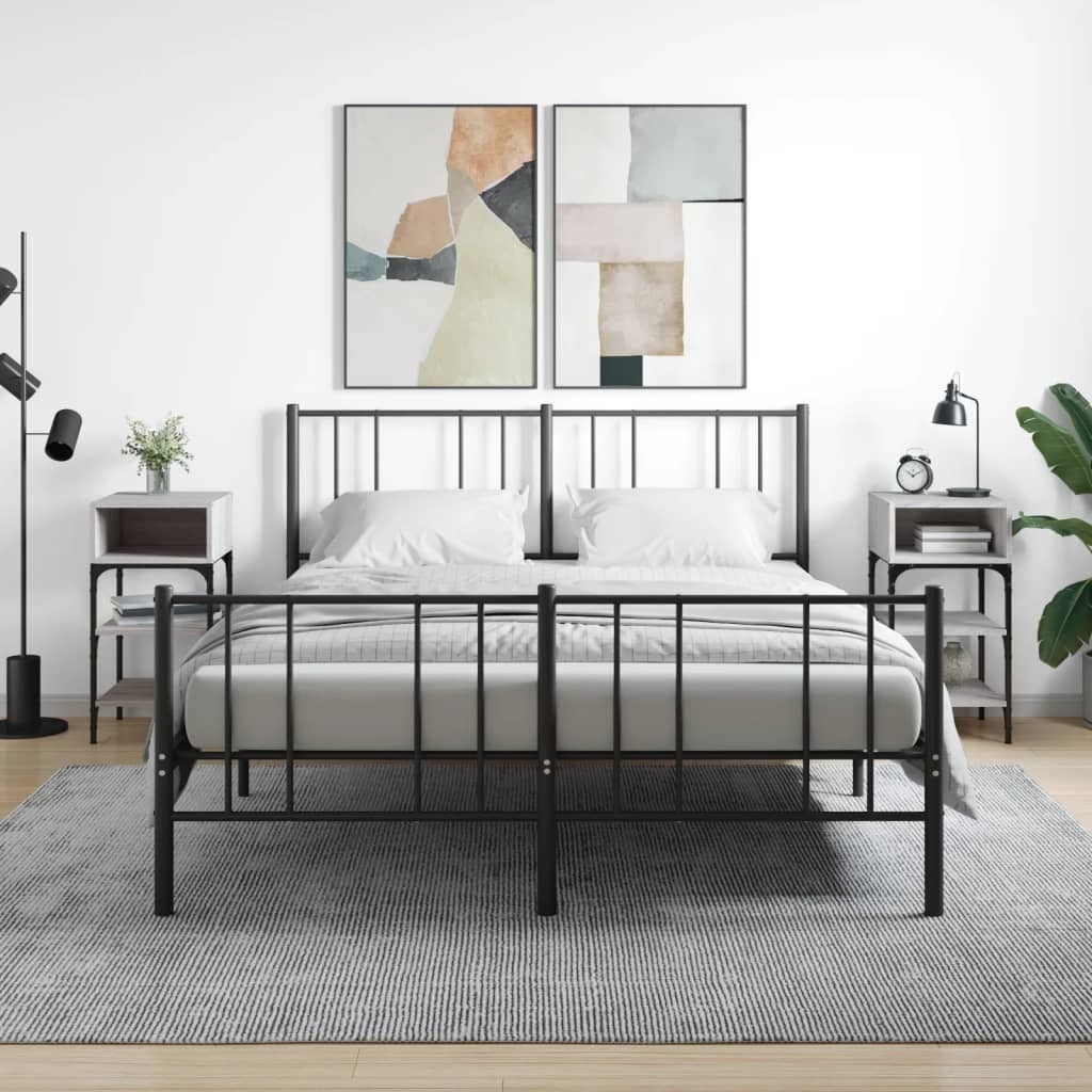 vidaXL Szafki nocne 2 szt. Sonoma szara 35x34,5x70 cm Materiał drewnopochodny - Szafka nocna - Szafki nocne - Szafa - Meble do sypialni