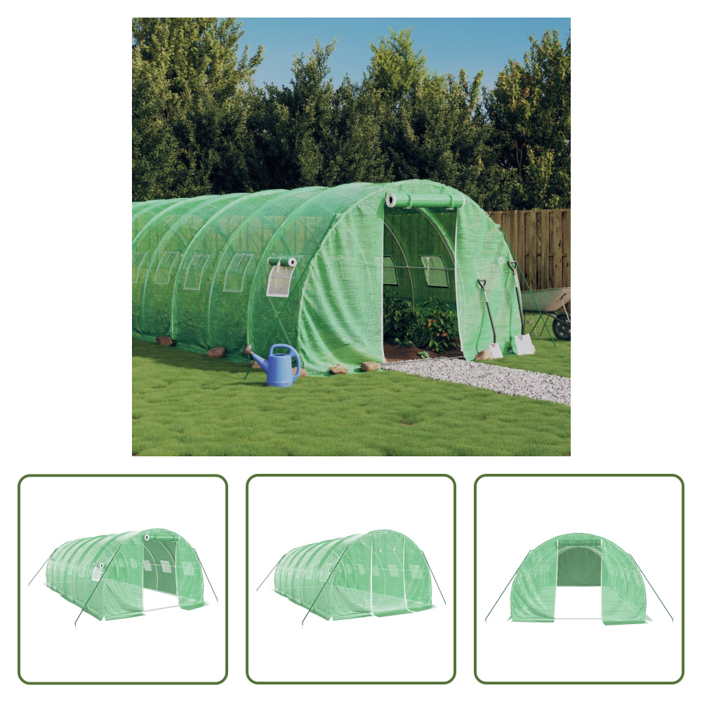 Szklarnia Living Store z ramą stalową Zielona 18 m² 6x3x2 m