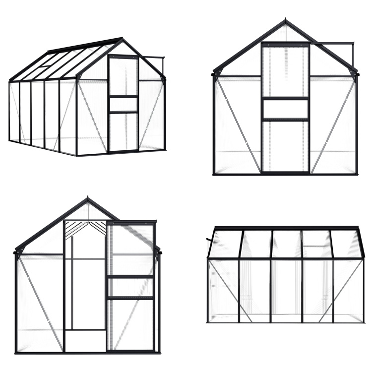 vidaXL Szklarnia aluminiowa antracyt 5,89 m² - Szklarnia - Szklarnie - Szklarnie - Szklarnie