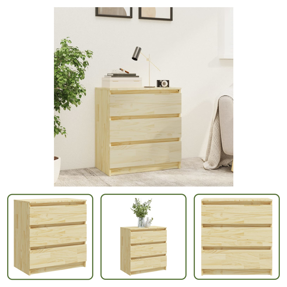 Szafka nocna The Living Store 60x36x64 cm lite drewno sosnowe