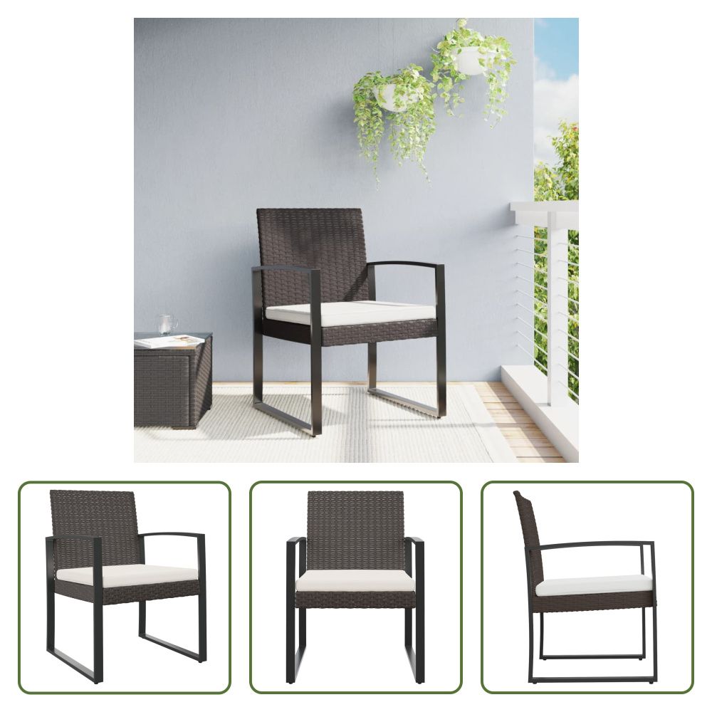 The Living Store Krzesła ogrodowe do jadalni 2 szt. Brązowy rattan PP