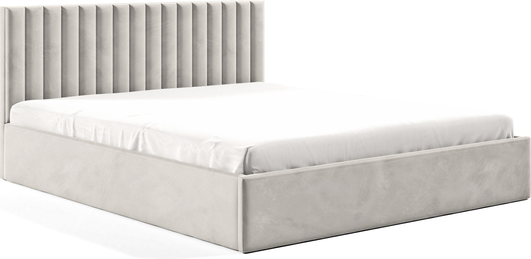 GUTTO Łóżko tapicerowane 120x200 rama metalowa z listew beżowy welur welurowy z pojemnikiem n i miejscem do przechowywania