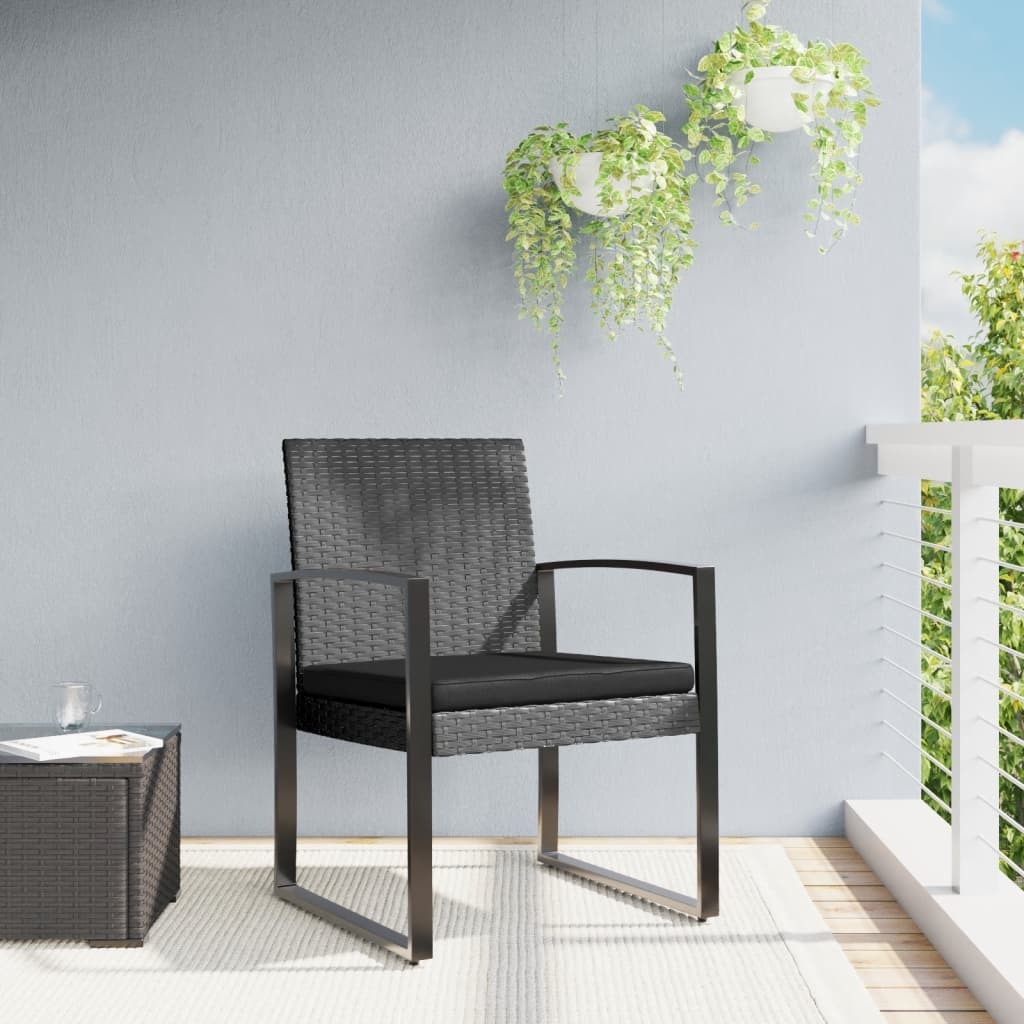 Prolenta Premium - Krzesła ogrodowe 2 szt. Ciemnoszary rattan PP