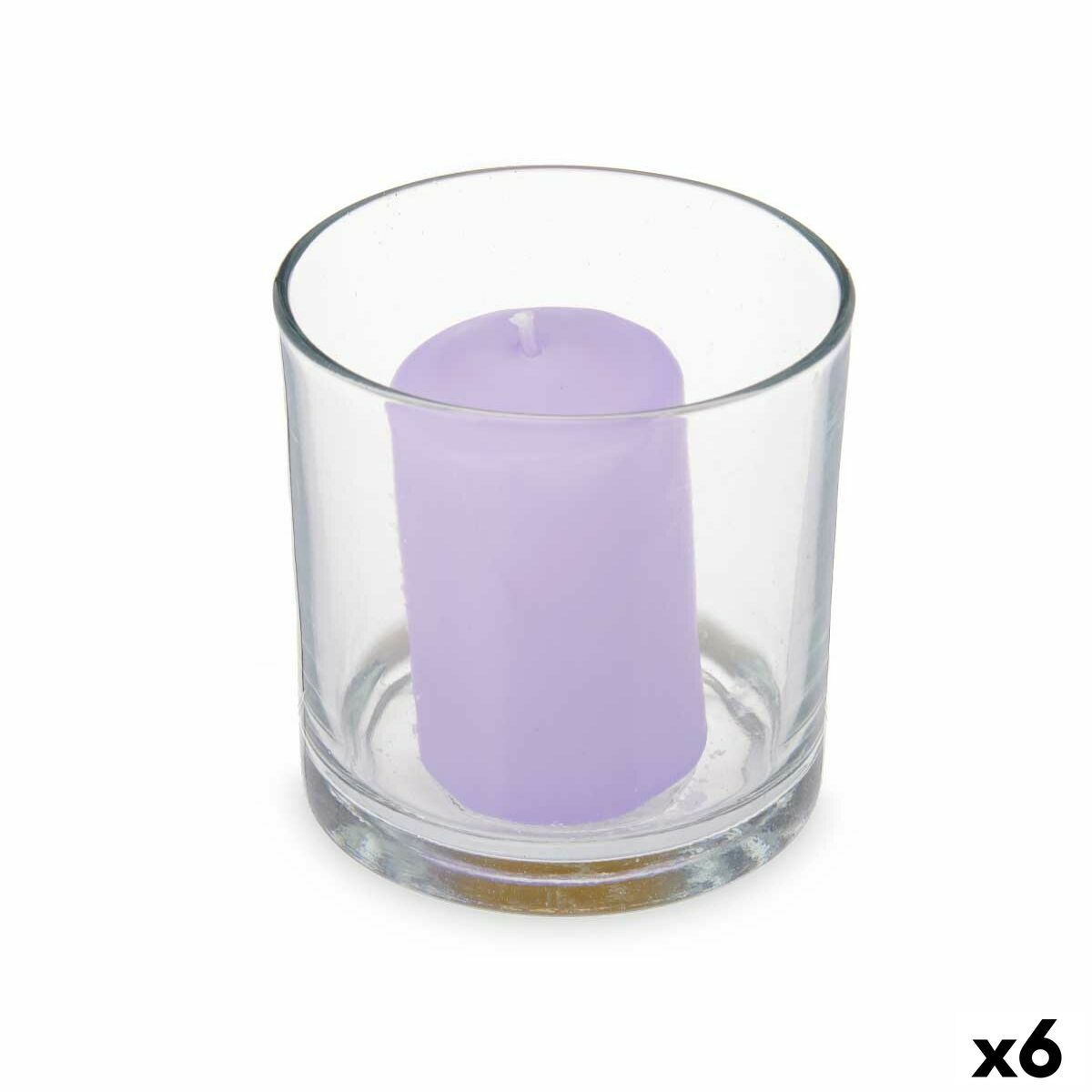 Świeca zapachowa 10 x 10 x 10 cm (6 sztuk) Lawendowa szklanka do napojów