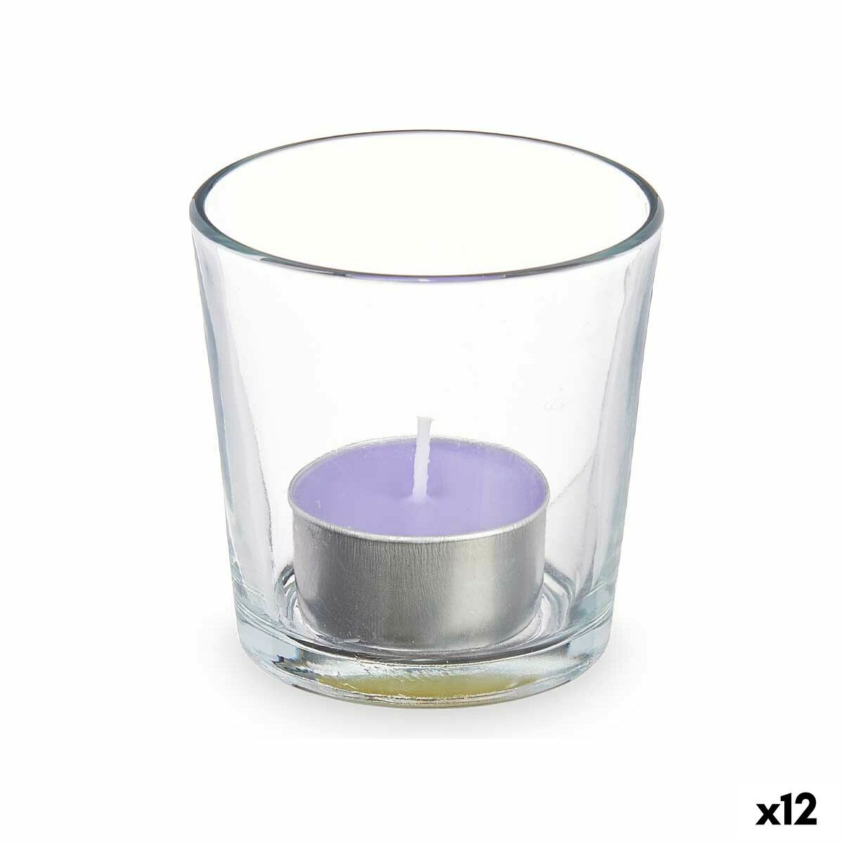 Świeca zapachowa 7 x 7 x 7 cm (12 sztuk) Lawendowa szklanka do napojów