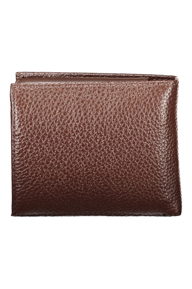 Tommy Hilfiger Elegancki brązowy skórzany portfel bifold