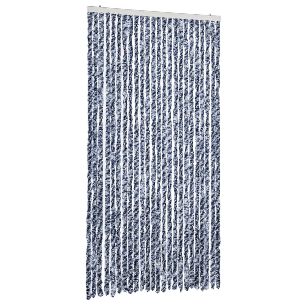 vidaXL Zasłona Fly niebiesko-biała 100x200 cm szenilowa