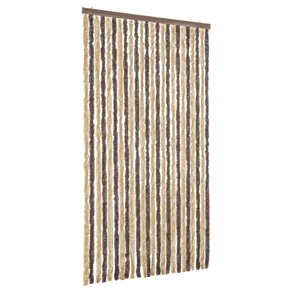 vidaXL Zasłona w kolorze ciemnobrązowym i beżowym 100x230 cm szenilowa