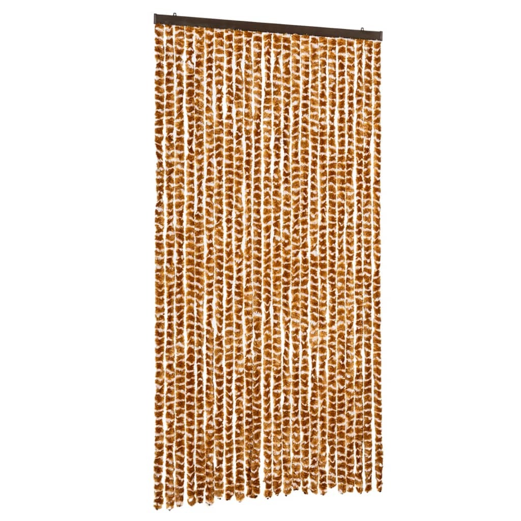 vidaXL Zasłona w kolorze ochry i bieli 100x230 cm szenilowa