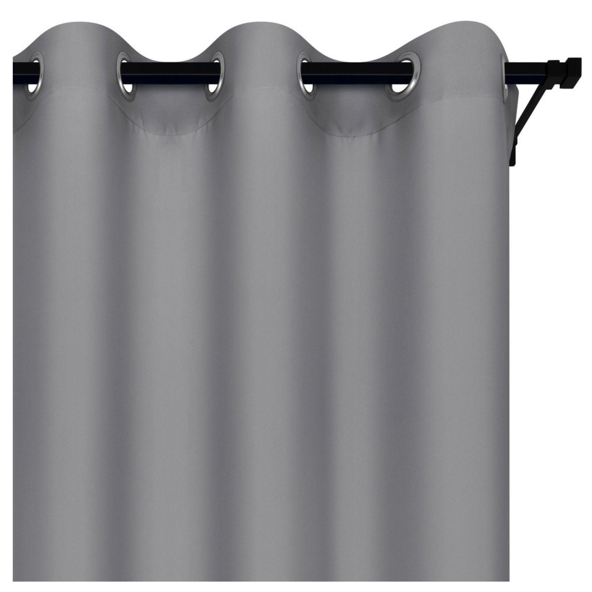 Voppi Nowoczesna zasłona dekoracyjna na przelotkach 140 x 260 cm jasnoszara szara zasłona półzaciemniająca do domu