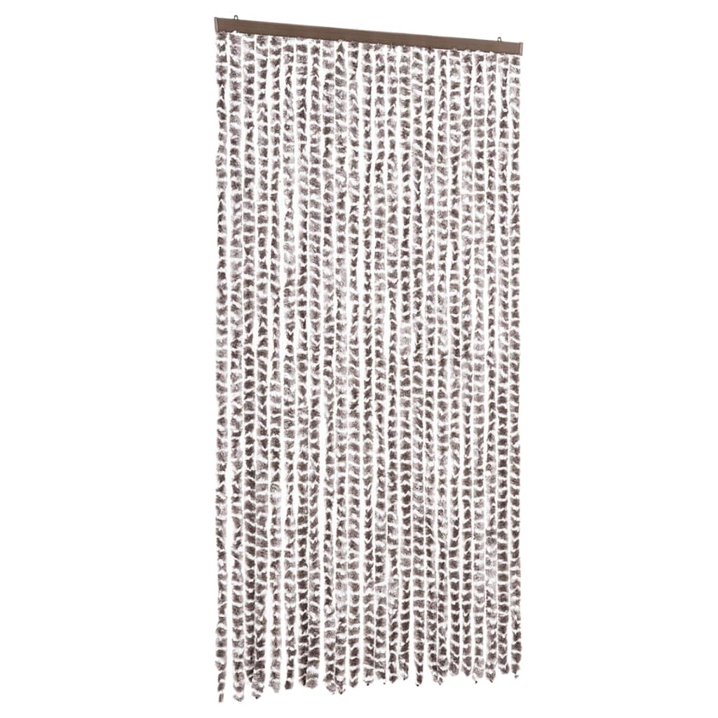 vidaXL Szenilowa zasłona Fly w kolorze ciemnoszarym i białym 100x200 cm