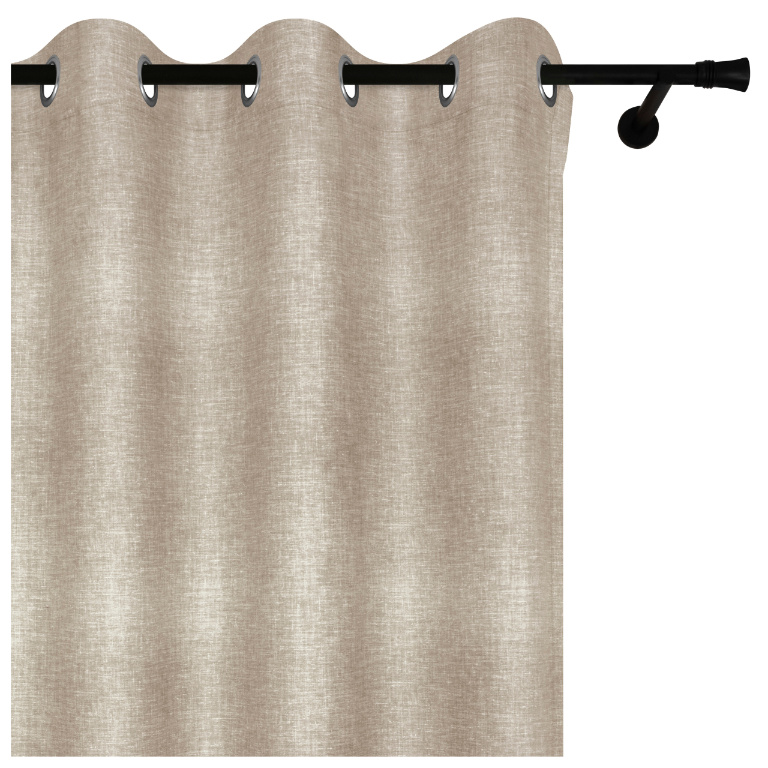 Voppi Zasłona dekoracyjna do salonu lub sypialni 140 x 230 cm beżowa zasłona z materiału o wyglądzie lnu w stylu boho