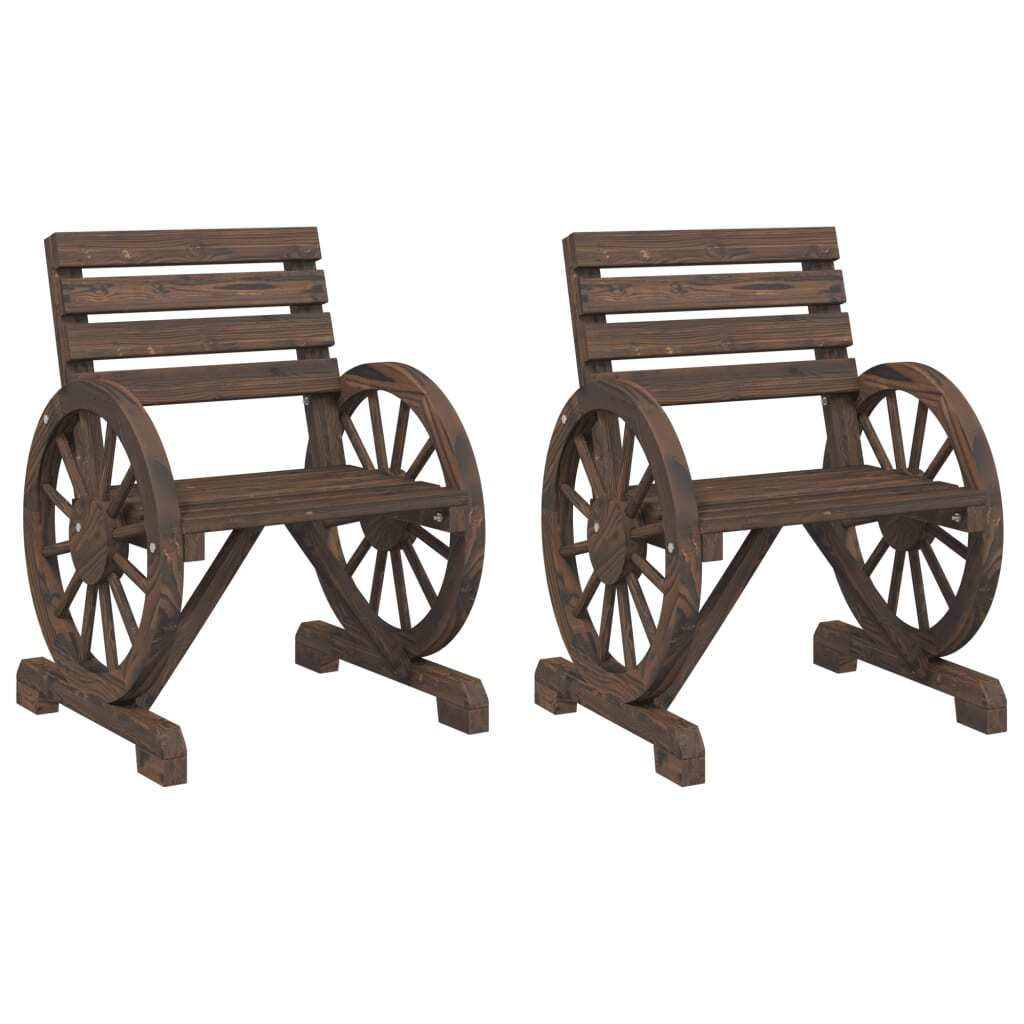 vidaXL Krzesła ogrodowe 2 szt. 58x58x78,5 cm lite drewno jodła