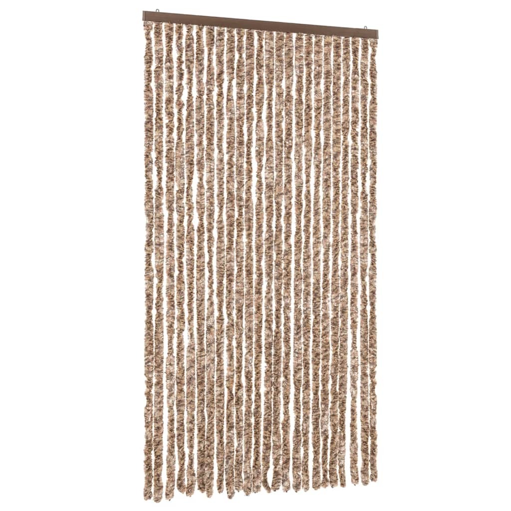 vidaXL Zasłona przeciwsłoneczna szenilowa beżowo-ciemnobrązowa 100x200 cm