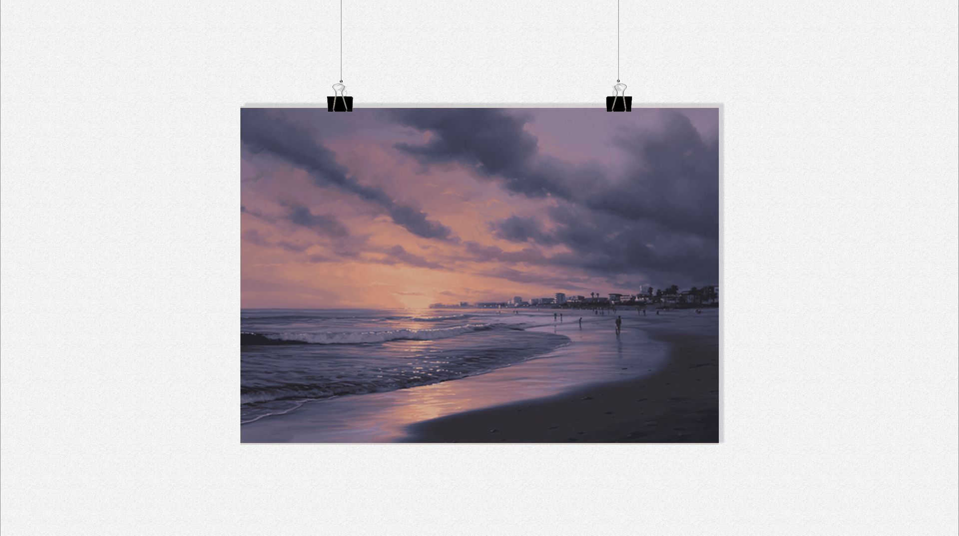 Plakat plażowy - Plakat olejny - Plakat przyrodniczy - 91x61cm - Idealny do oprawienia w ramę