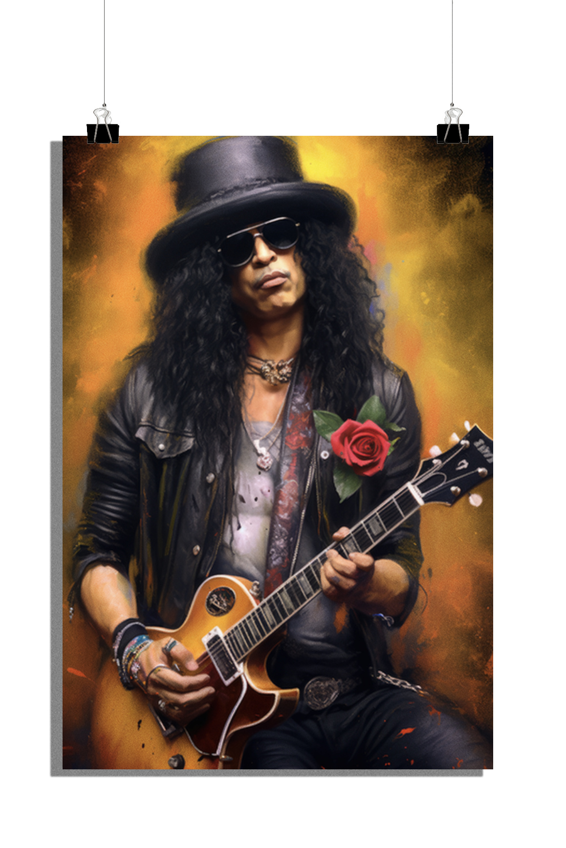 Plakat legendy muzyki - Slash Poster - Guns N' Roses - Plakat muzyczny - 51x71cm - Idealny do oprawienia w ramkę