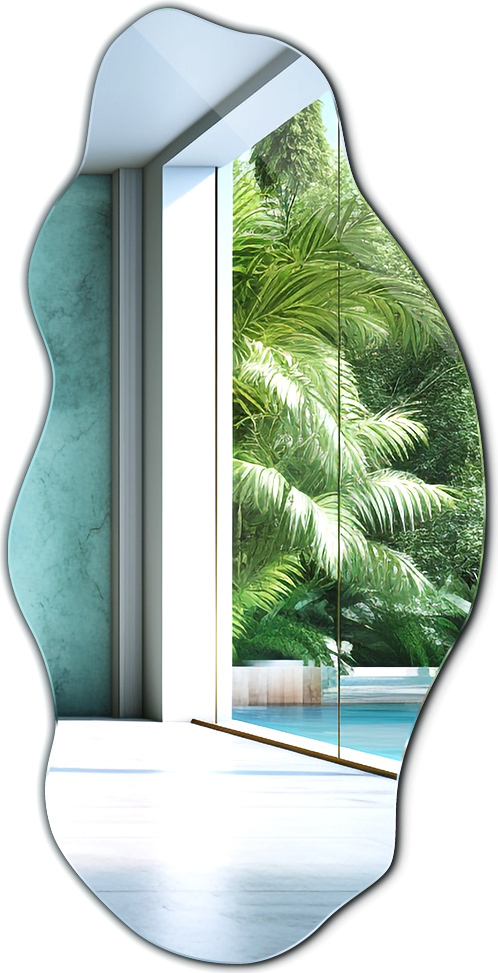 Nieregularne lustro na ścianę - Nowoczesne lustro - Inspirowane stylem Boho - 50 cm x 100 cm