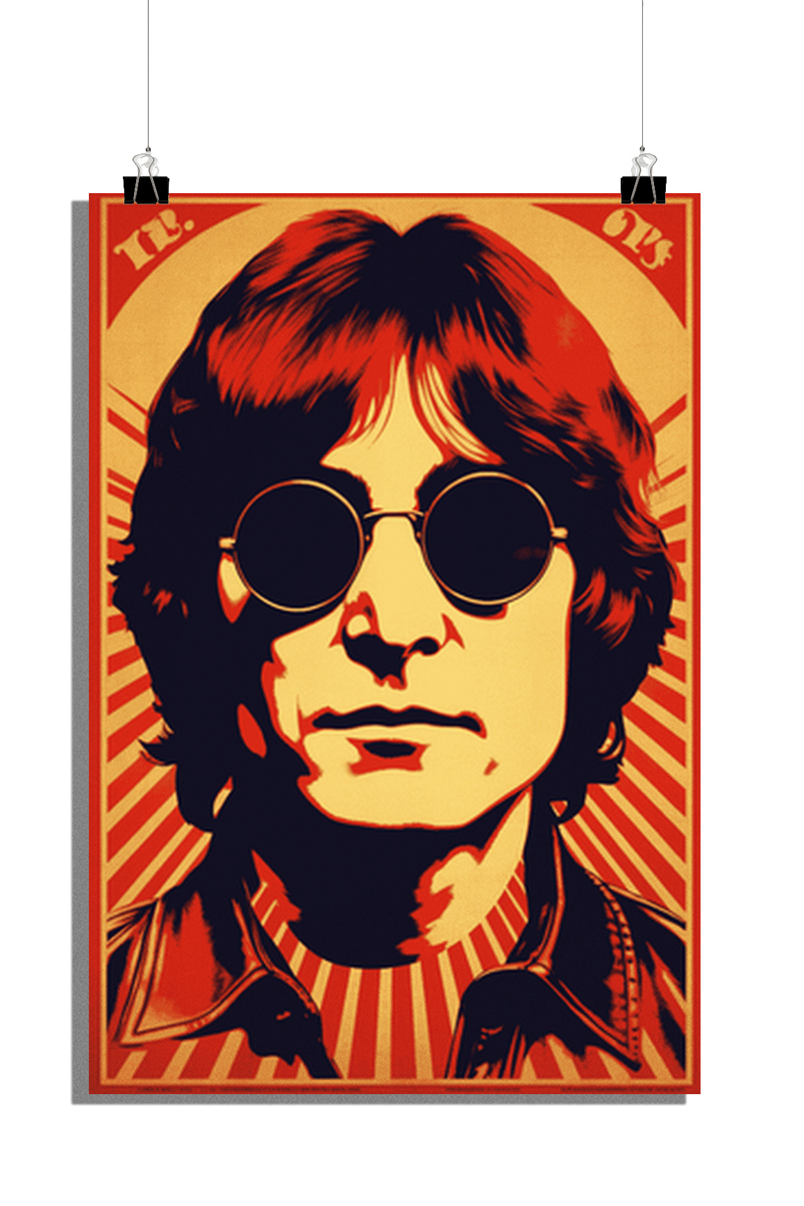 Plakat John Lennon - The Beatles - Czerwony plakat - Ikona muzyki - Plakat muzyczny - 61x91cm - Idealny do oprawienia w ramę