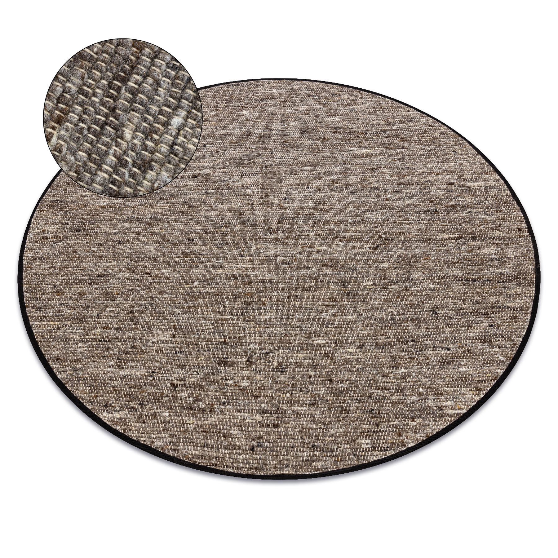 Dywan NEPAL 2100 koło stone, - wełniany, dwustronny, naturalny szary koło 100 cm