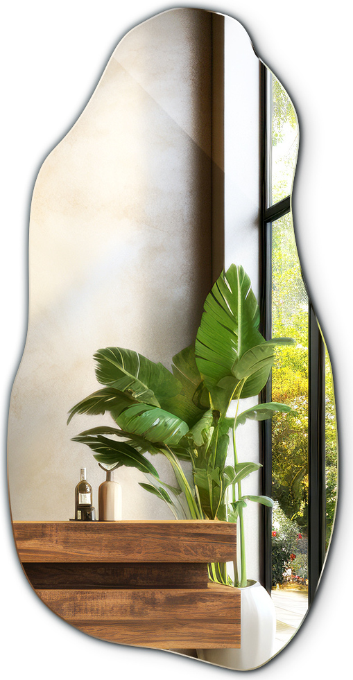 Lustro Ścienne Wiszące - Boho - Nowoczesne Długie - Lustro Asymetryczne - 50 cm x 100 cm