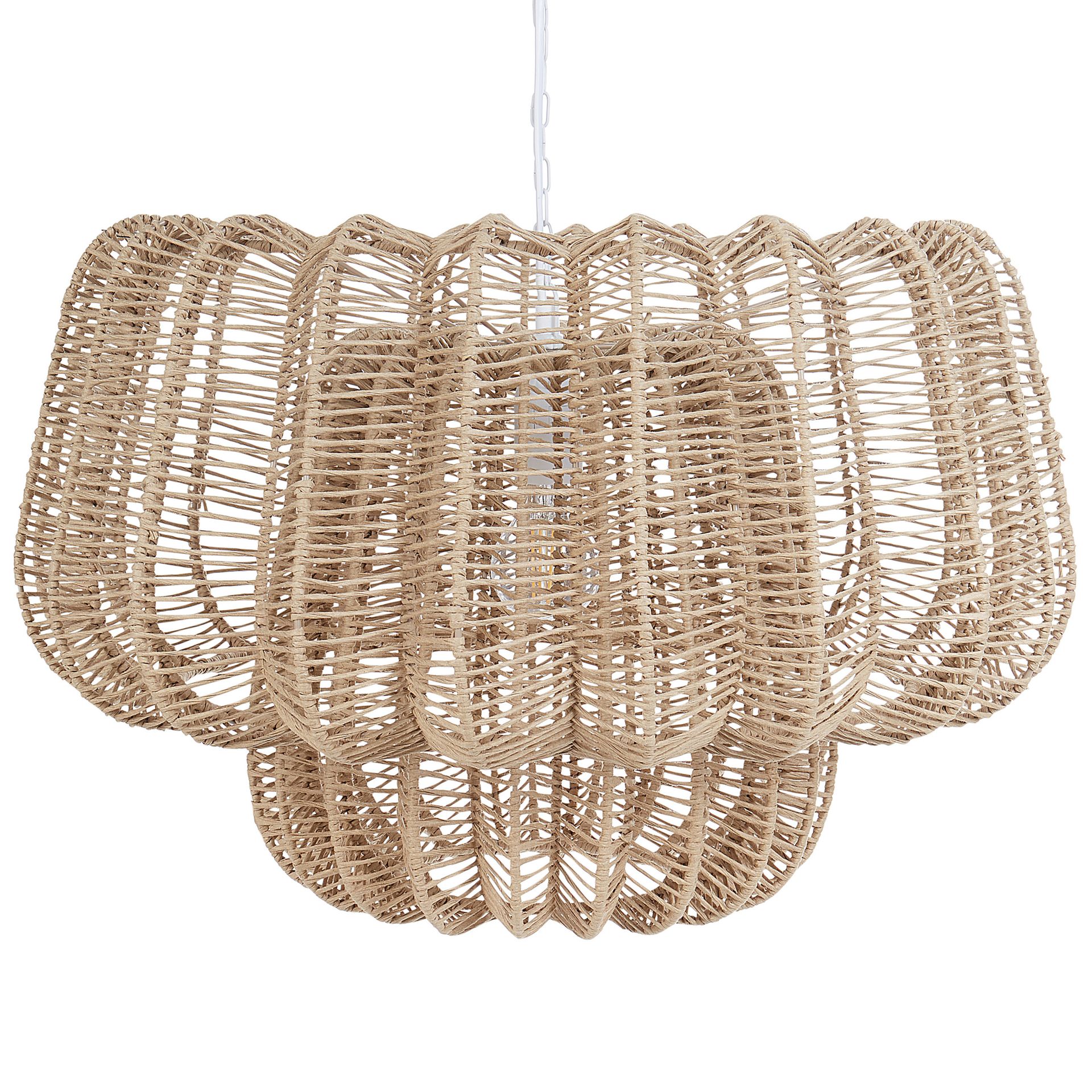 BELIANI Lampa wisząca beżowy papierowy klosz styl nauralny Japandi oświetlenie