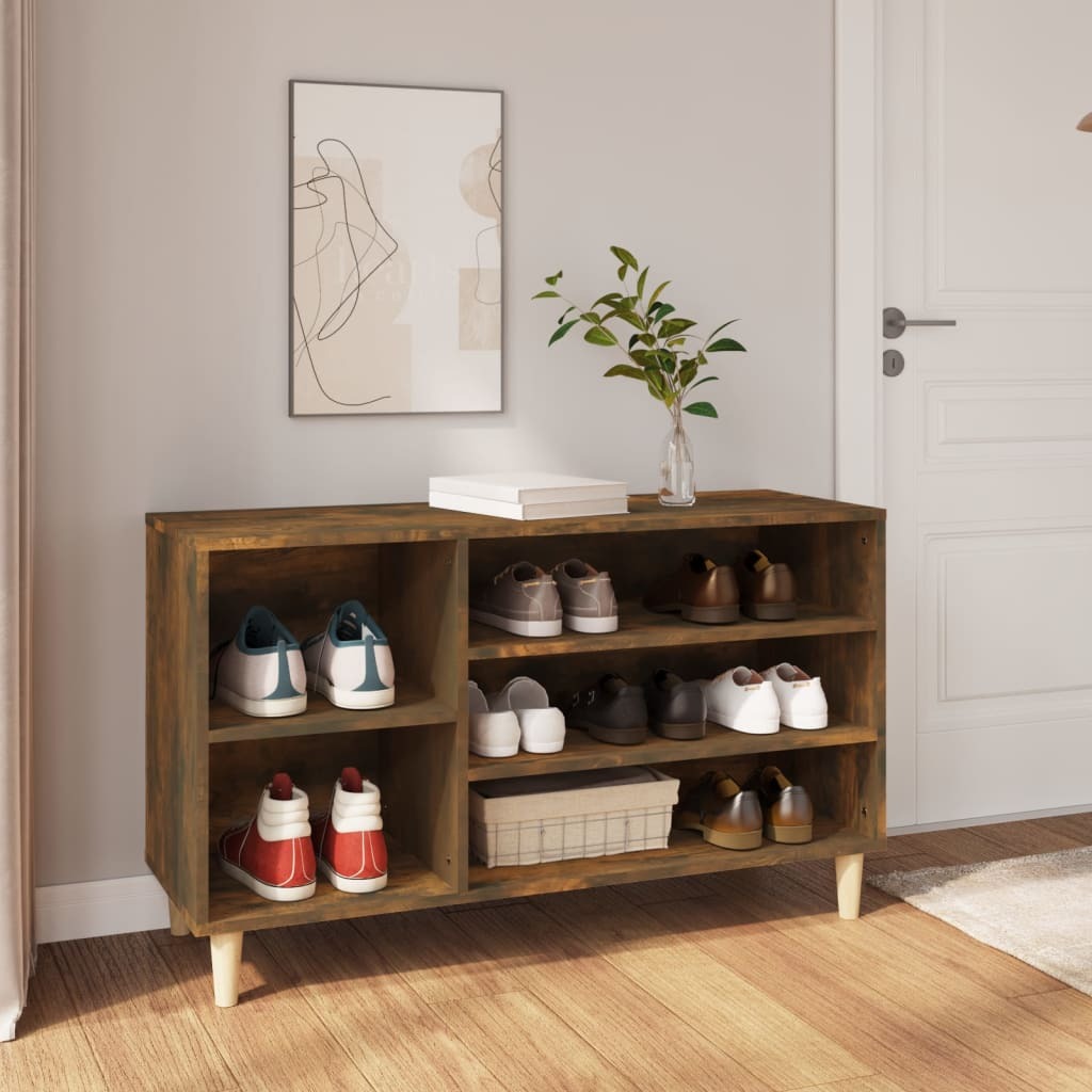 Wędzony dębowy stojak na buty 102x36x60 cm materiał drewnopochodny