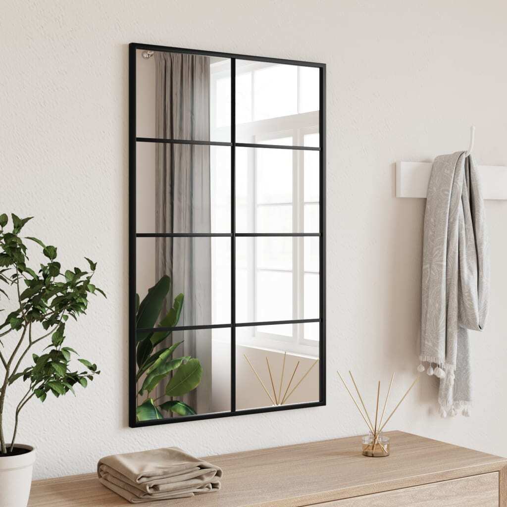 Lustro ścienne czarne 50x80 cm prostokątne żelazo