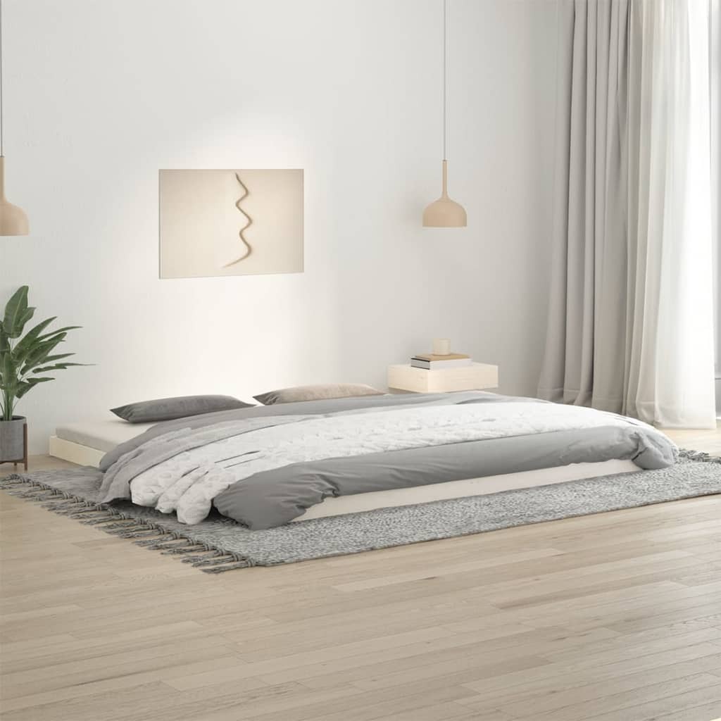 Łóżko z litego drewna sosna biała 200x200 cm