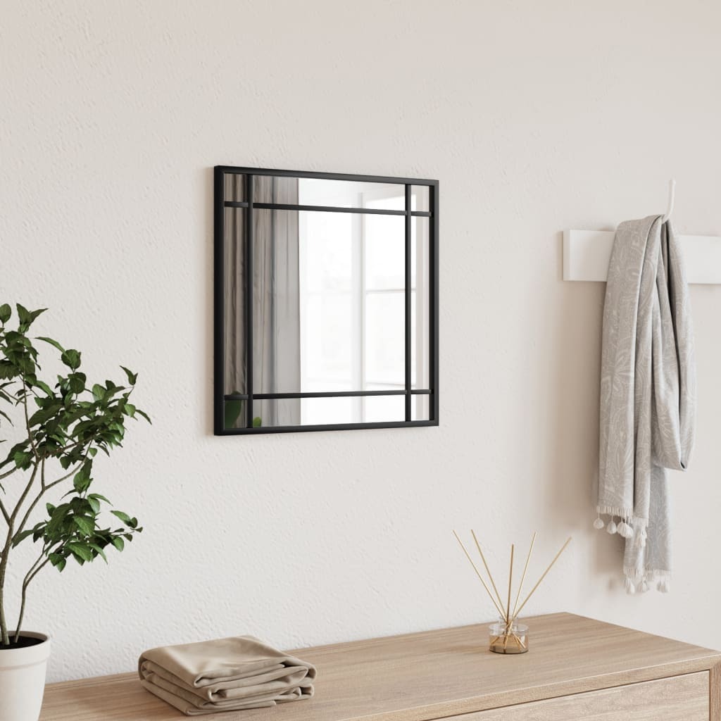 Lustro ścienne czarne 40x40 cm kwadratowe żelazo