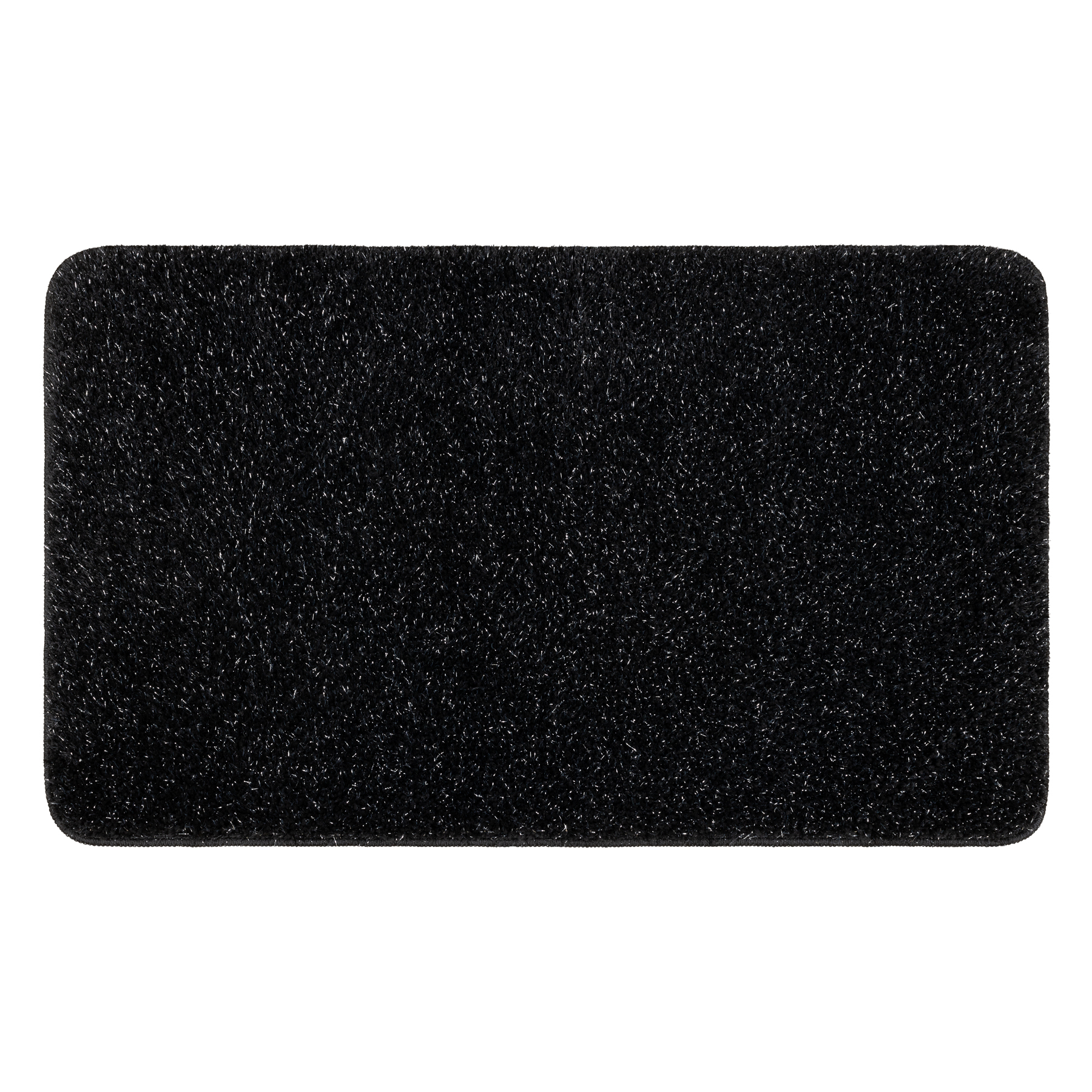 Dywan łazienkowy SYNERGY glamour, antypoślizgowy, miękki - lurex czarny 50x80 cm