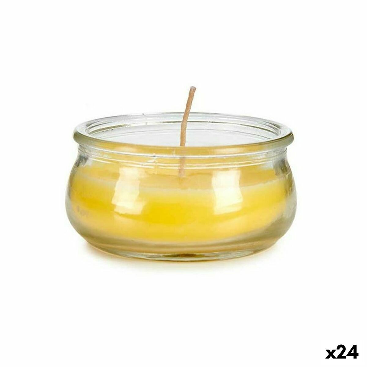 Świeca z żółtego szklanego wosku 7,7 x 4 x 7,7 cm (24 sztuki)