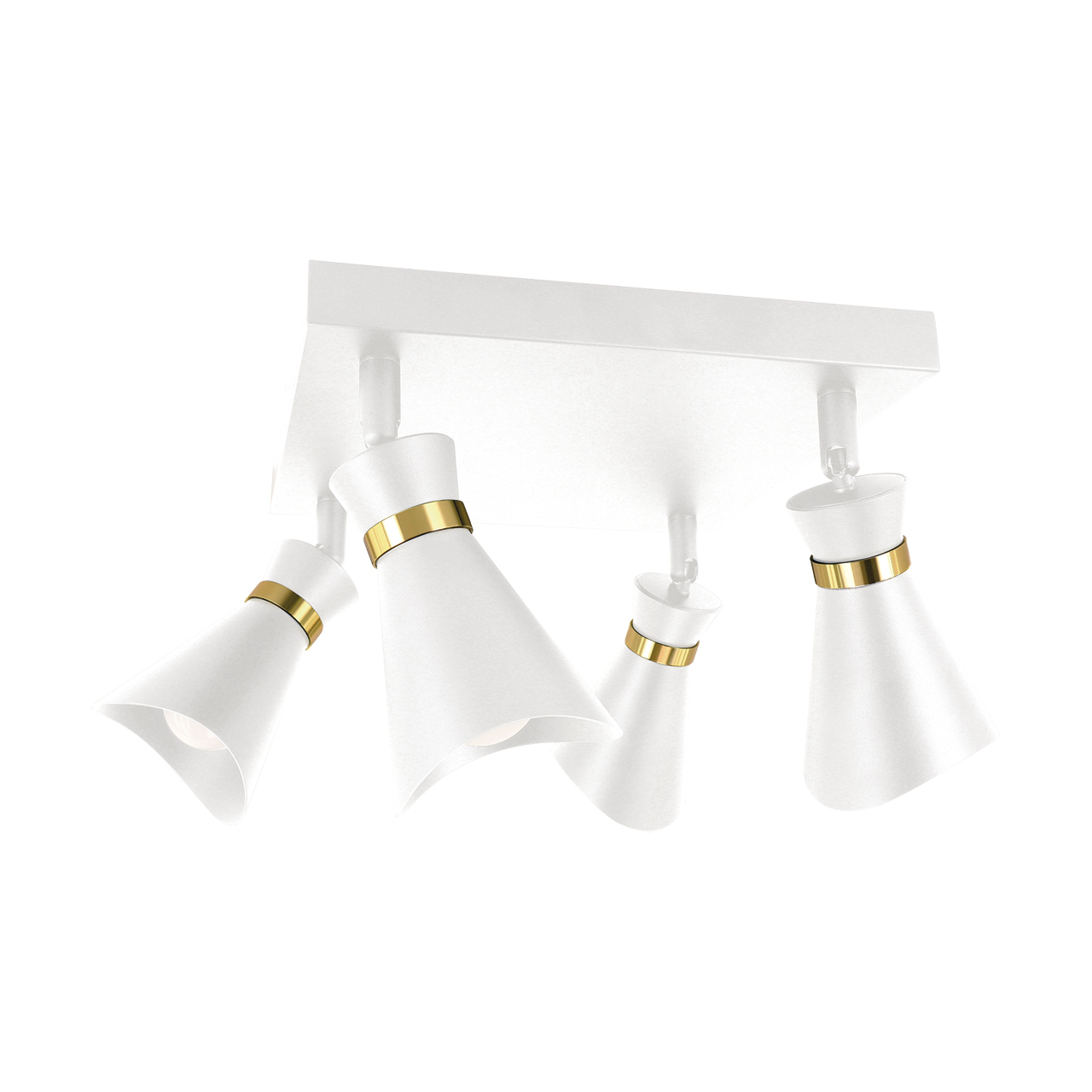 Lampa sufitowa LORETA E14 4D BIAŁY/ ZŁOTY Aluminium, tworzywo sztuczne