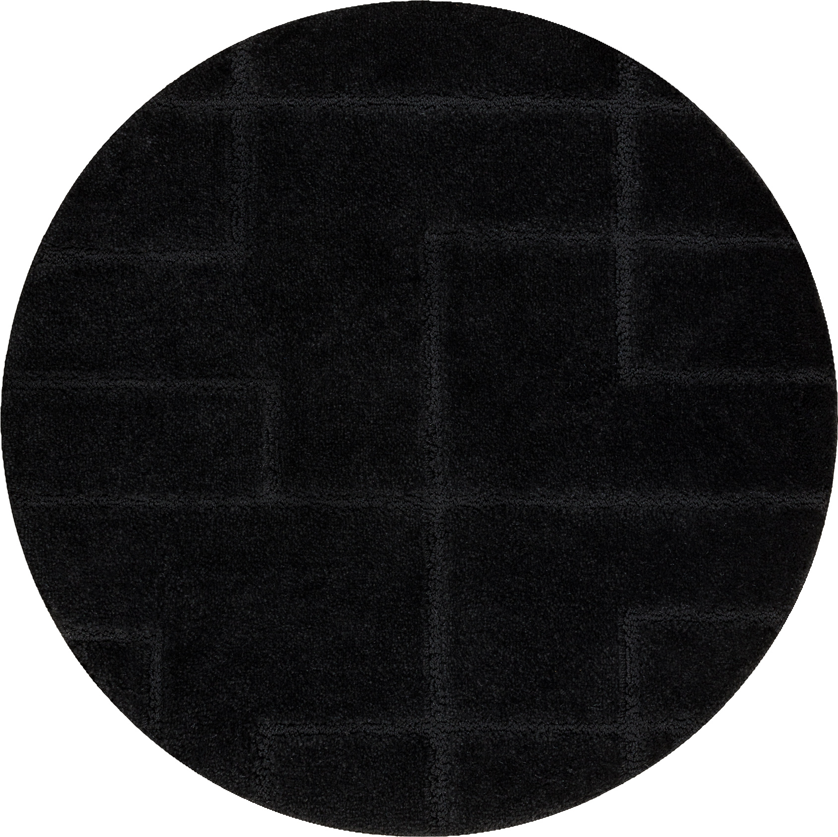 Dywan łazienkowy SUPREME koło LINES linie, antypoślizgowy, miękki - czarny koło 67 cm