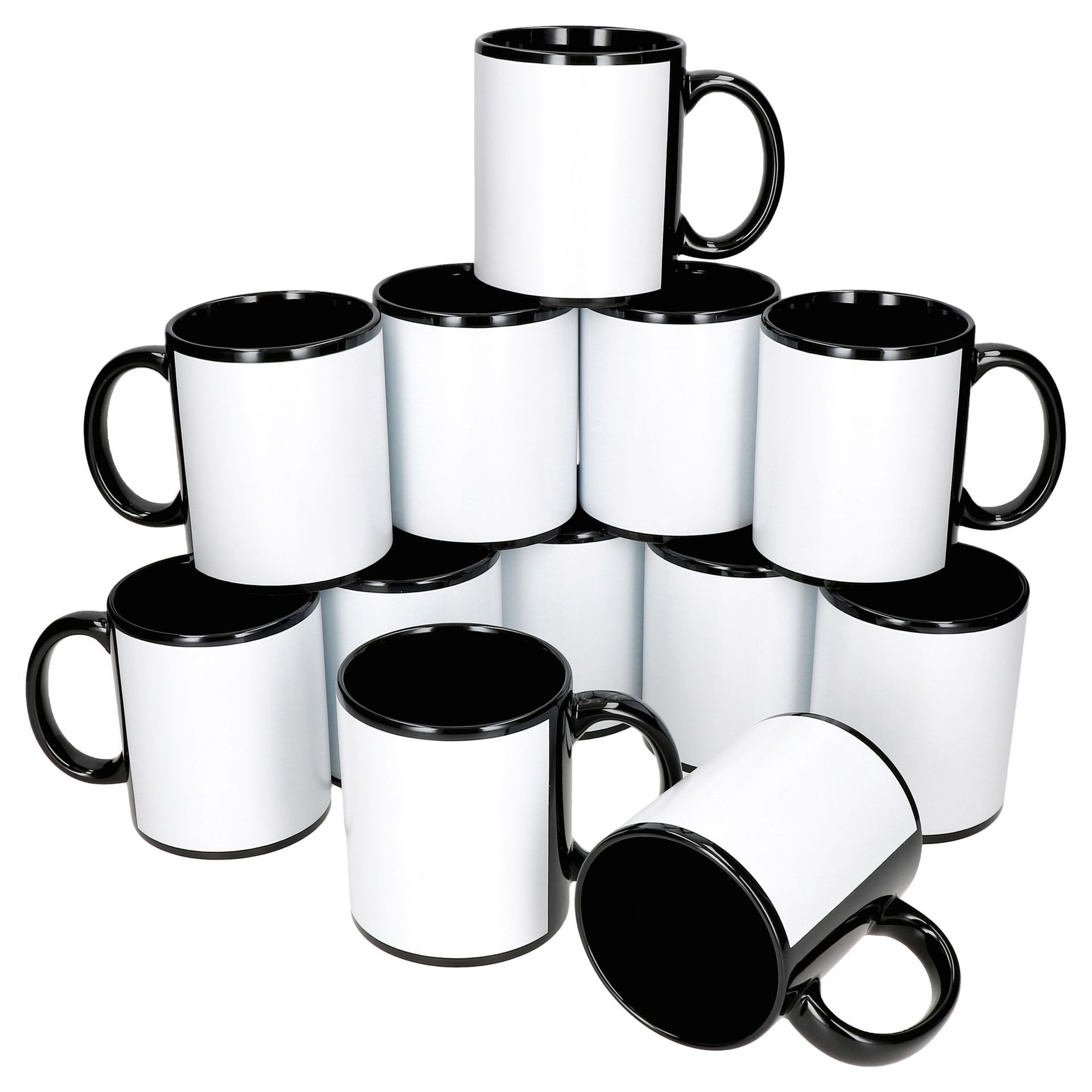 12x Cara kubek do kawy 300ml 12 osób czarna i biała herbata kakao cappuccino