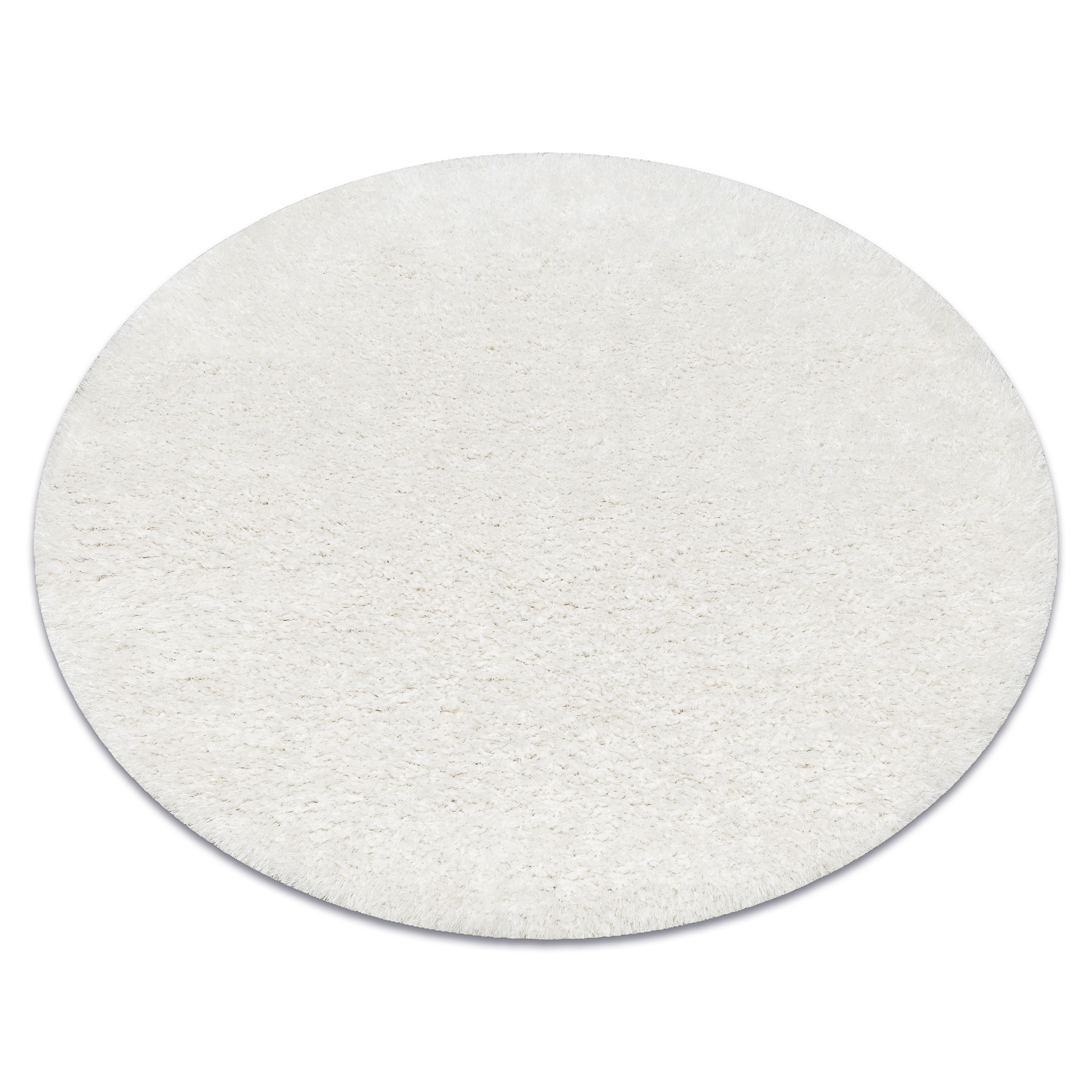 Dywan BUENOS koło 7001 shaggy jednolity, jednokolorowy biały koło 80 cm