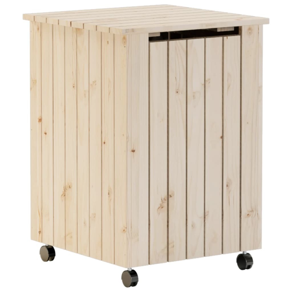 vidaXL Kosz na pranie z kółkami RANA 45x45x64 cm lite drewno sosnowe