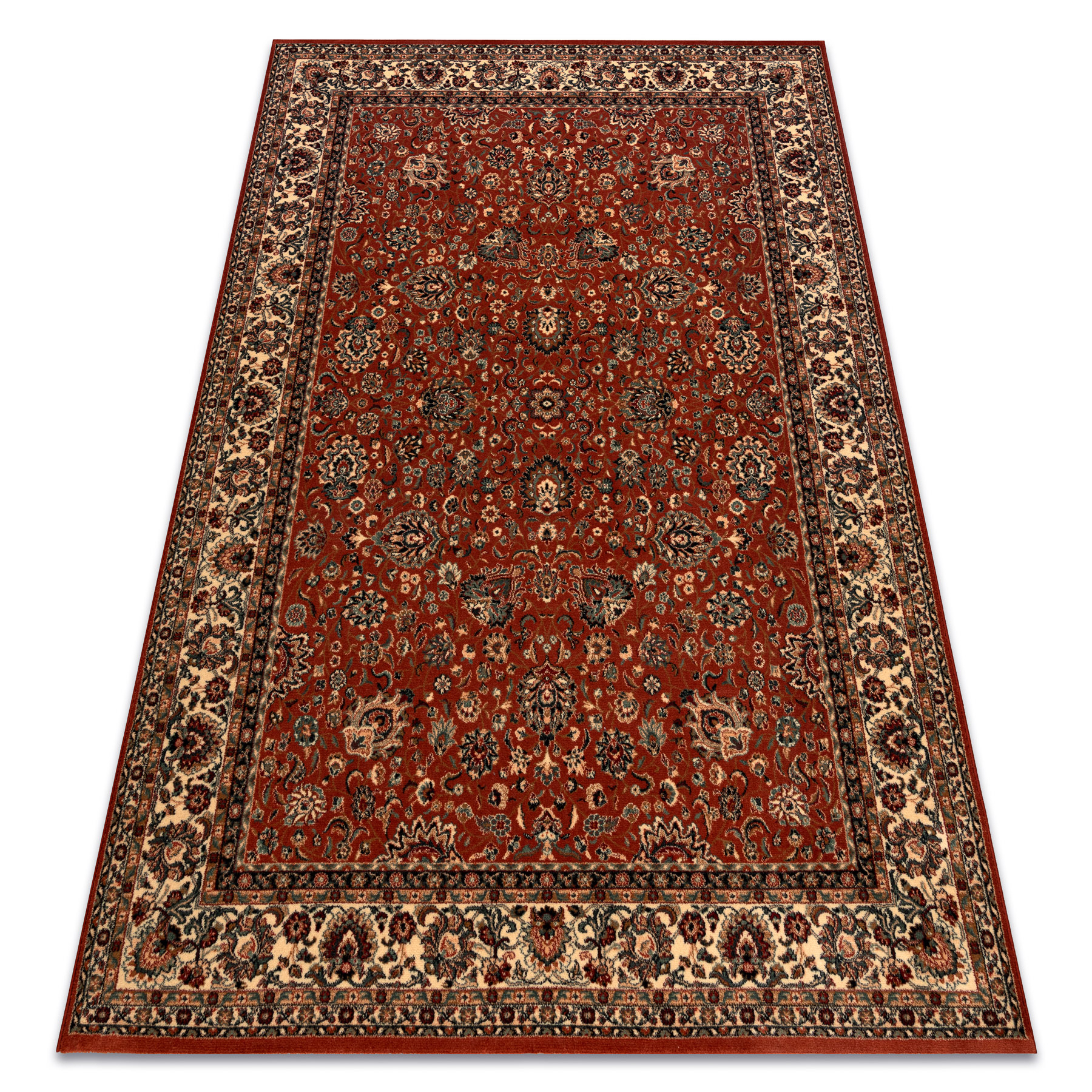 Dywan wełniany KASHQAI 4362 200 ornament bordo / beż czerwony 67x275 cm